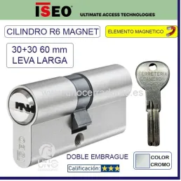 CILINDRO ISEO R6 MG MAGNET D/Embrague 30+30 Cromo