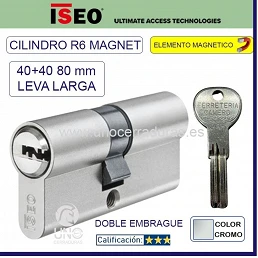 CILINDRO ISEO R6 MG MAGNET D/Embrague 40+40 Cromo