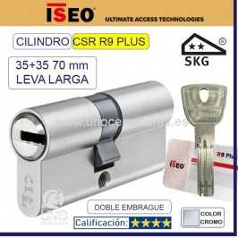 Cilindro ISEO R9 Plus 35+35:70mm Cromo Doble Embrague