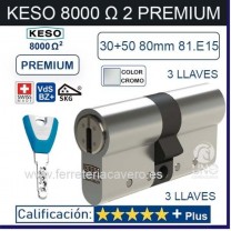 KESO 8000 Omega2 PREMIUM 30+50:80mm 3 Llaves