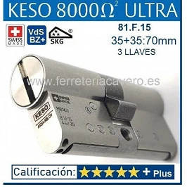 CILINDRO KESO 8000 OMEGA² 81.F15 ULTRA 35+35:70 3 LLAVES
