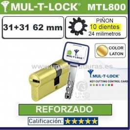 Cilindro MT5+ 31+31 62mm MULTLOCK MTL800 ORO Pi¤on 10D Reforzado