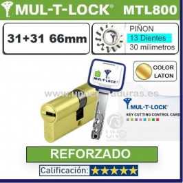 Cilindro MT5+ 31+31 62mm MULTLOCK MTL800 ORO Pi¤on 13D Reforzado