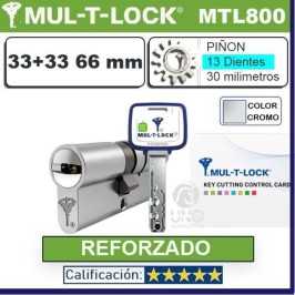 CILINDRO MT5+ 33+33 66mm MULTLOCK MTL800 CROMO 13 DIENTES REFORZADO