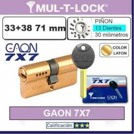 CILINDRO MULTLOCK GAON 7x7 33+38:71 mm LATON 13 Dientes
