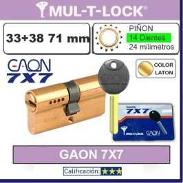 CILINDRO MULTLOCK GAON 7x7 33+38:71 mm LATON 14 Dientes