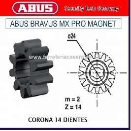 CORONA PI¥ON 14 DIENTES ABUS BRAVUS