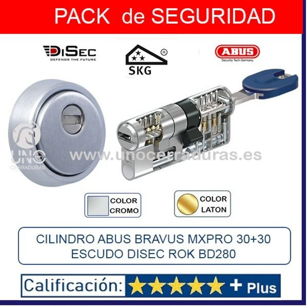 DISEC BD280 + ABUS BRAVUS MX PRO MAGNET 60mm LATON-NIQUEL