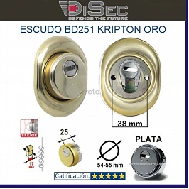 ESCUDO DISEC BD251-25 KRIPTON 38mm ORO