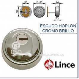 ESCUDO LINCE 65X24/17MM HOPLON ACERO CROMADO