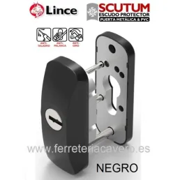 ESCUDO LINCE SCUTUM NEGRO 90x33x28+10MM