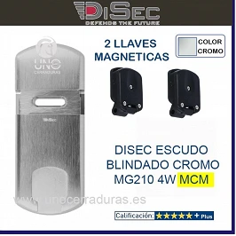ESCUDO SEGURIDAD BLINDADO DISEC MG210 MCM GORJA 147X60mm 2 LLAVES CROMO