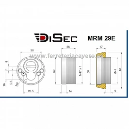 ESCUDO SEGURIDAD BLINDADO DISEC MRM29E CROMO CON 5 LLAVES MAGNETICAS