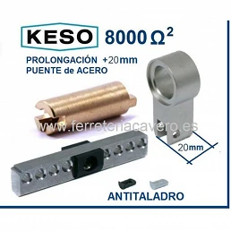 KESO 8000 PROLONGACIàN CUERPO +20mm CON BARRA ACERO