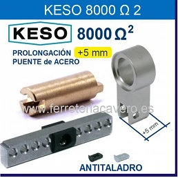 KESO 8000 PROLONGACION CUERPO +5mm CON BARRA ACERO