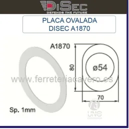 PLACA ADAPTACION DISEC 1MM INOX CROMO A1870766