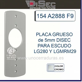 PLACA ADAPTACION DISEC 5MM LG280 PLATA A2888
