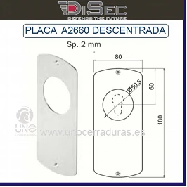 PLACA ADAPTACION DISEC 80X180 INOX A2660