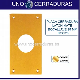 PLACA LATON MATE 80X120 CON BOCA BOMBILLO 28MM.
