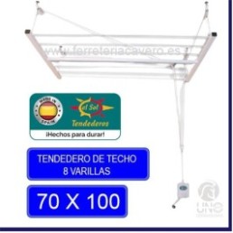 TENDEDERO TECHO EL SOL 0.70 X 1.00 MT BLANCO 8 VARILLAS