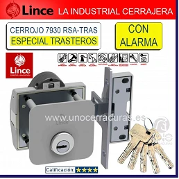 Cerrojo con alarma especial trastero, modelo Lince 7930RSATRAS - Cartagena  Copias de llaves de coche en Segurllave