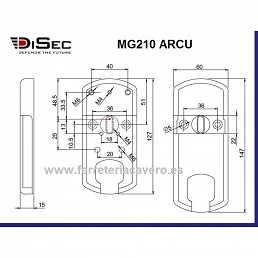 Escudo Protector Magnético DISEC MG210 4W para Cerradura Borja ARCU