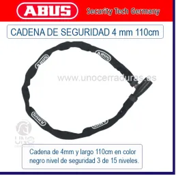 CADENA ABUS ANTIRROBO BICICLETA - �4MM LARGO 110CM