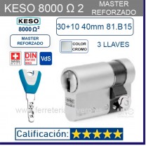 KESO 8000 Omega2 MASTER REFORZADO 30+10:40mm 3 Llaves