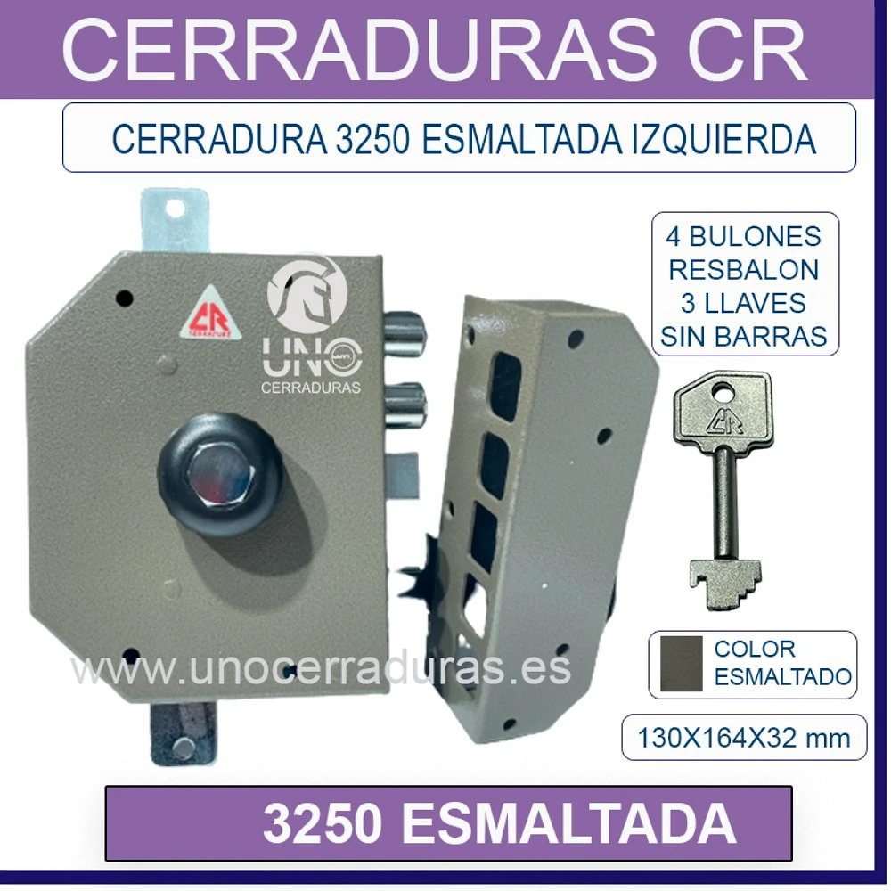 CERRADURA CR 3250 PINTADA IZQUIERDAS SIN BARRAS