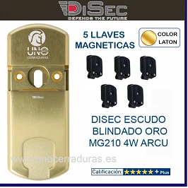 DISEC ESCUDO BLINDADO ORO MG210X 4W ARCU 5 LLAVES