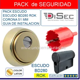 PACK ESCUDO DISEC BD280 ORO + GUIA INSTALACION + CORONA 51 PACK ESCUDO DISEC BD280 ORO + GUIA INSTALACION + CORONA 51