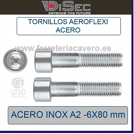 TORNILLO AEROFLEXI ACERO INOX A2 80MM 2 unidades.