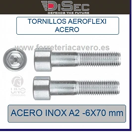 TORNILLO AEROFLEXI ACERO INOX A2 70MM 2 unidades.