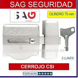CERROJO SAG CSI CROMO REFORZADO CILINDRO 75 MM