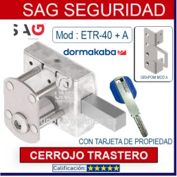 CERROJO SAG TRASTERO ETR-40 GRAPON A CROMO ROTOR KABA EXPERT PLUS 5 LLAVES