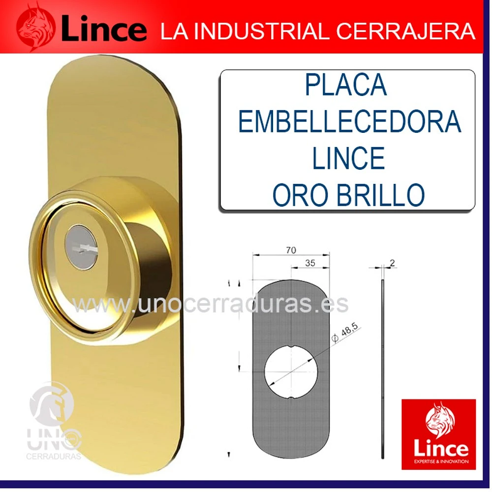 PLACA EMBELLECEDORA HOPLON ORO BRILLO PVD