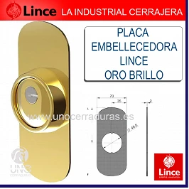 PLACA EMBELLECEDORA HOPLON ORO BRILLO PVD