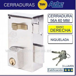 CERRADURA SOBR. 60X35MM 56A60DHN H.NIQ. PIC/PAL DCHA YALE CERRADURA SOBR. 60X35MM 56A60DHN H.NIQ. PIC/PAL DCHA YALE