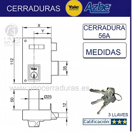 CERRADURA SOBR. 70X40MM 56A70DHN H.NIQ. PIC/PAL DCHA YALE CERRADURA SOBR. 70X40MM 56A70DHN H.NIQ. PIC/PAL DCHA YALE