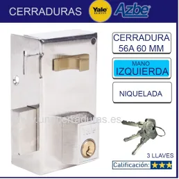 CERRADURA SOBR. 60X35MM 56A60IHN H.NIQ. PIC/PAL IZQ YALE CERRADURA SOBR. 60X35MM 56A60IHN H.NIQ. PIC/PAL IZQ YALE