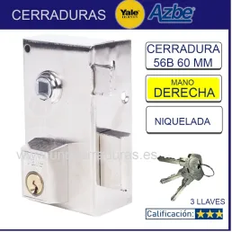 CERRADURA SOBR. 60X35MM 56B60DHN H.NIQ. PIC/PAL DCHA YALE CERRADURA SOBR. 60X35MM 56B60DHN H.NIQ. PIC/PAL DCHA YALE