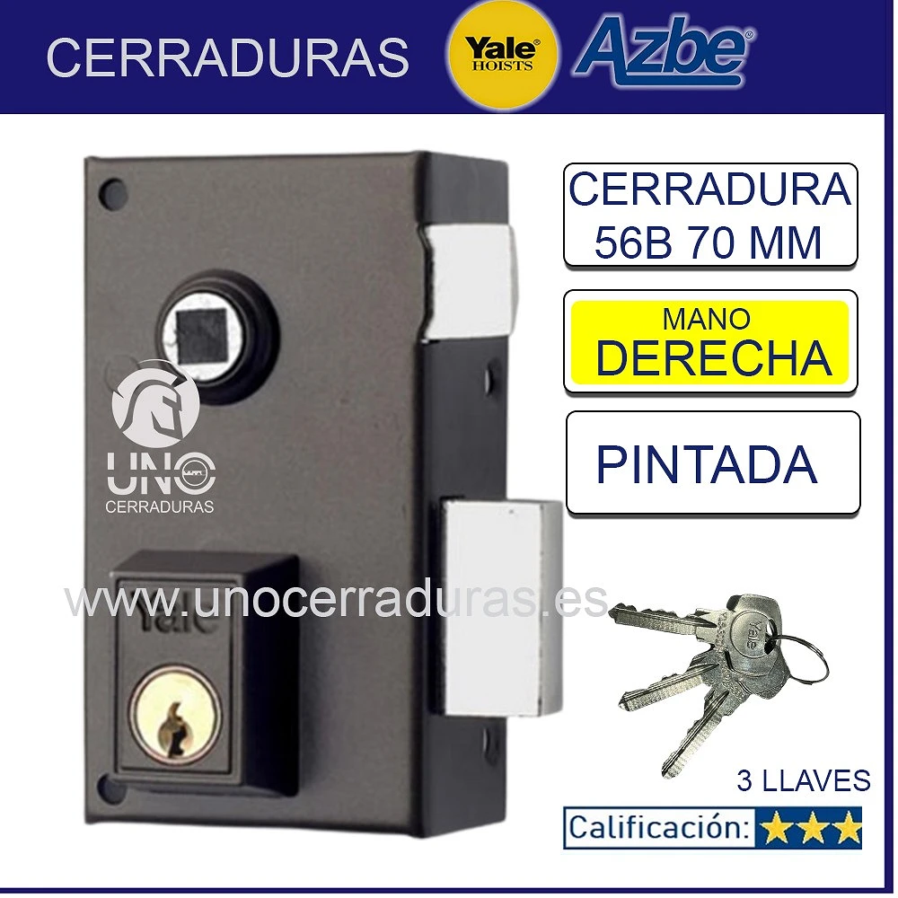 CERRADURA SOBR. 70X40MM 56B70DHP H.PINT. PIC/PAL DCHA YALE CERRADURA SOBR. 70X40MM 56B70DHP H.PINT. PIC/PAL DCHA YALE