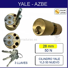 Bombillo Redondo AZBE YALE 50 Nuevo 28 mm CILINDRO Y5CIL-45485150 Ø28MM RDO YALE LATON Y5CIL45485150