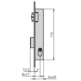 CERRADURA MET.EMB. 1975V E-17M CERRADURA MET.EMB. 1975V E-17MM ROD/PAL CIL.NIQ.OVAL NIQ CVL