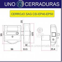 SAG EP40 + KABA EXPERT EXTREME 60mm CON POMO IGUALADO 5 LLAVES BLANCO UNOCERRADURAS