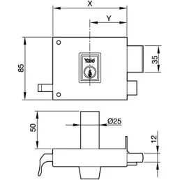 CERRADURA YALE SOBR. 125 100MM E-50 YALE