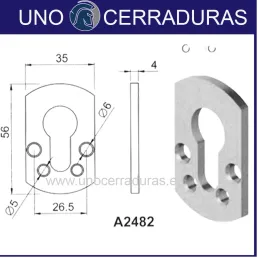 PLACA CONTRAPLACA DISEC ACERO A2482