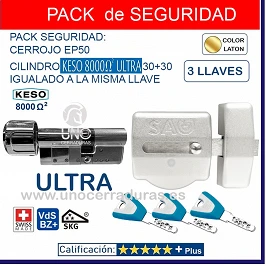 SAG EP50  + KESO 8000 Omega2 ULTRA CON POMO 60mm 3 LLAVES CROMO