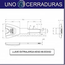 LLAVE Adicional con bombillo KESO 8000 OMEGA 2 Extralarga Color