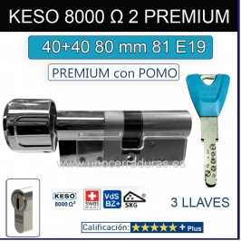 CILINDRO KESO-8000-Omega2 PREMIUM 40+40:80mm POMO CROMO 81.E19.080